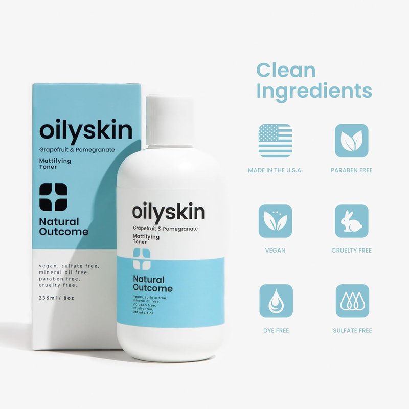 Natural Outcome Oily Skin Face Toner - Purifying Astringent for Matte Finish | Hydrating Aloe Vera | 8 oz