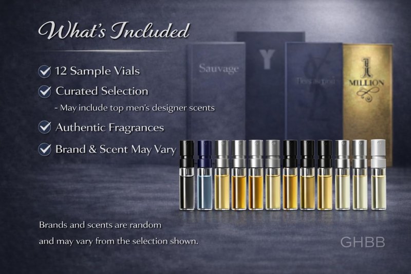 Travel Cologne Set for Men – 12 Mini Fragrance Samples, Portable Vials for Travel, Gym & Everyday Use