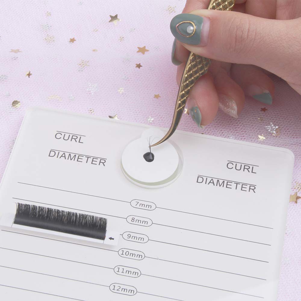 HERSQUEEN 2-in-1 Eyelash Extensions Adhesive Glue Pallet Holder With Jade Stone Acrylic Lash Tile Hand Plate Lash Pallet White Lash Tray Holder Display