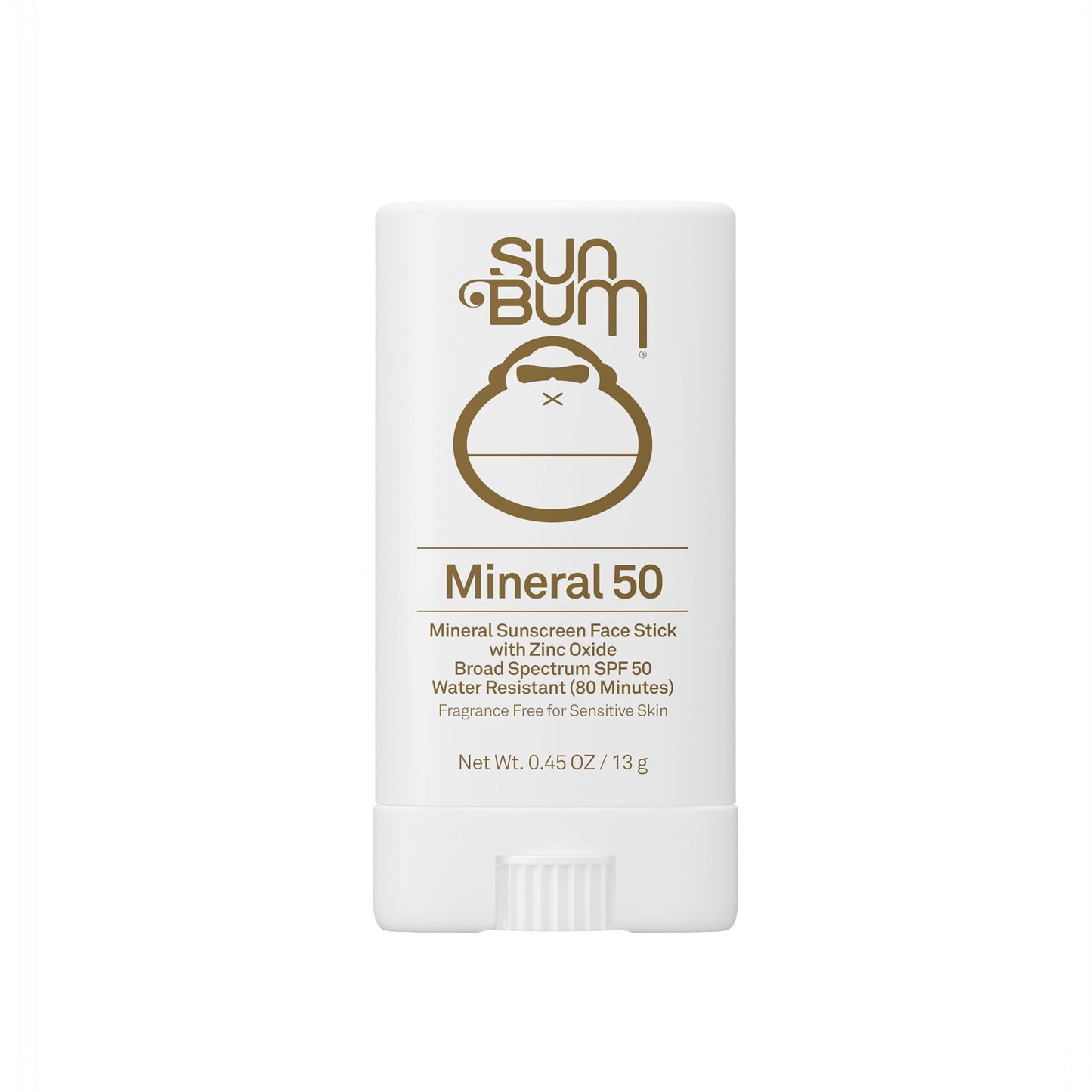 Sun Bum Mineral SPF 50 Face Stick Sunscreen - NEW FORMULA 2026 Water-Resistant Broad Spectrum Sunscreen with Vitamin E - Hawaii 104 Act Compliant (No Octinoxate & Oxybenzone) - Travel Friendly 0.45 oz