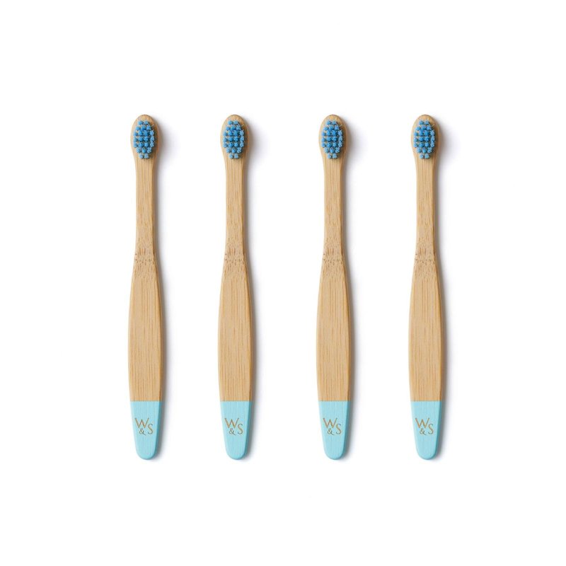 Wild & Stone Organic Baby Bamboo Toothbrushes | 4 Pack | Soft Bristles | 100% Compostable Handle | BPA Free | Vegan Baby Toothbrushes (White)