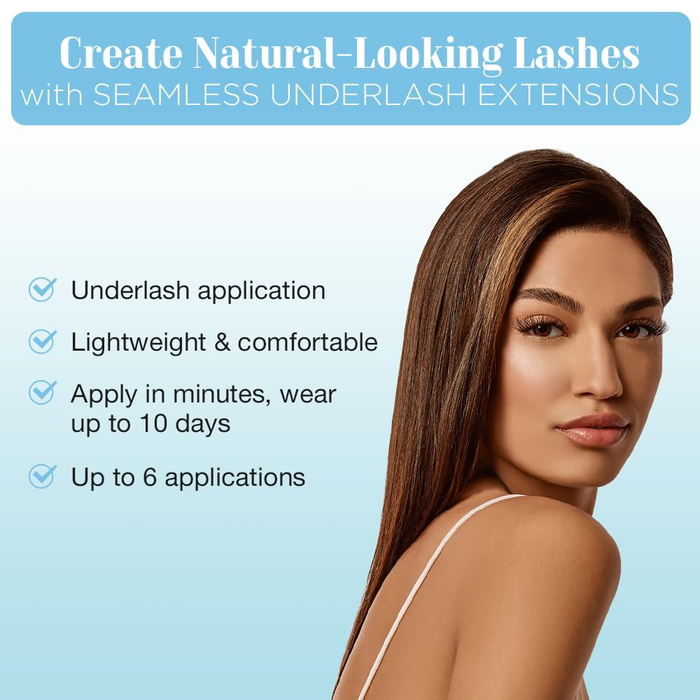 Ardell Seamless Underlash Eyelash Extensions Wispies – DIY Lash Extension Kit with Bond & Seal, Natural Wispy Lash Clusters for Undereye Application, 1 Pack