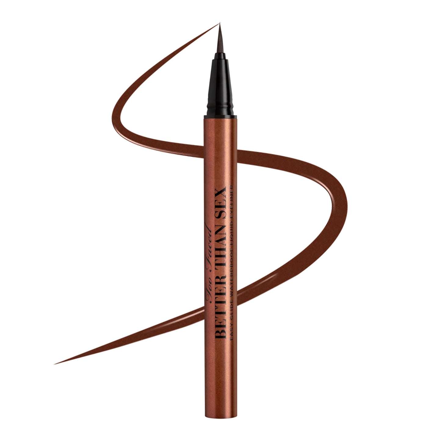 Too Faced Better Than Sex Easy Glide Liquid Eyeliner | Flake & Waterproof Liquid Eyeliner For Intense Pigment, 0.02 Fl Oz, Chocolate Brown