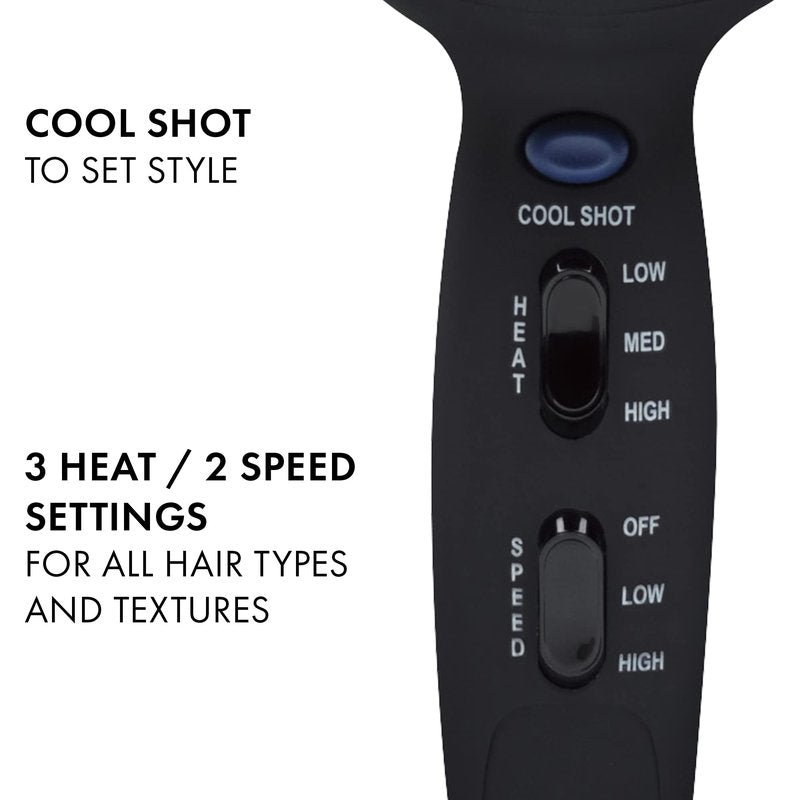 Hot Tools Pro Artist Turbo Styling Hair Dryer | Lightweight and Quiet, Silver/Black, 1 Count (Pack of 1)