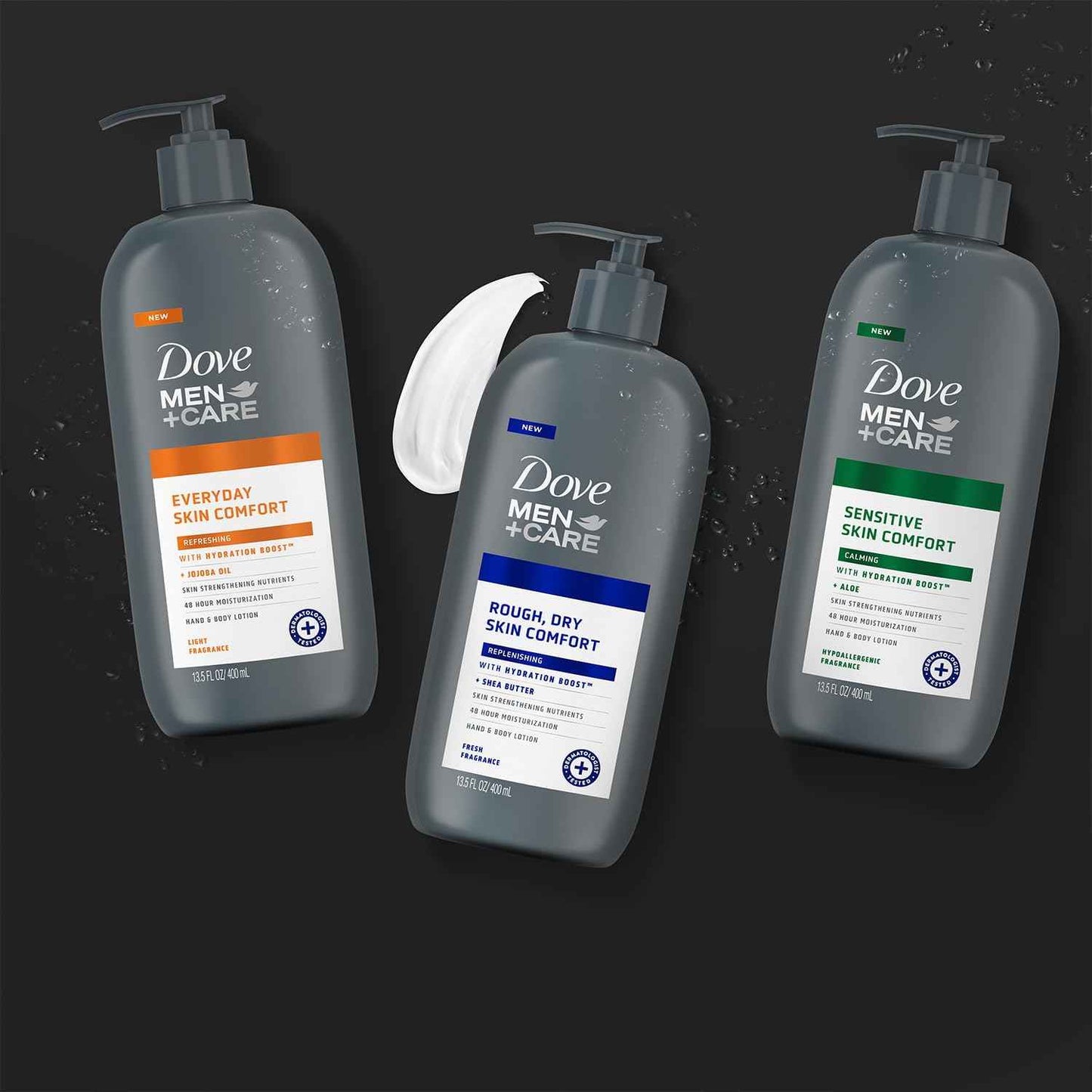 Dove Hand & Body Lotion, Men+Care Value Pack – Everyday Skin Comfort Formula with Shea Butter & Jojoba Oil, Refreshing Lotion for Dry Skin, 13.5 Fl Oz (Pack of 2)