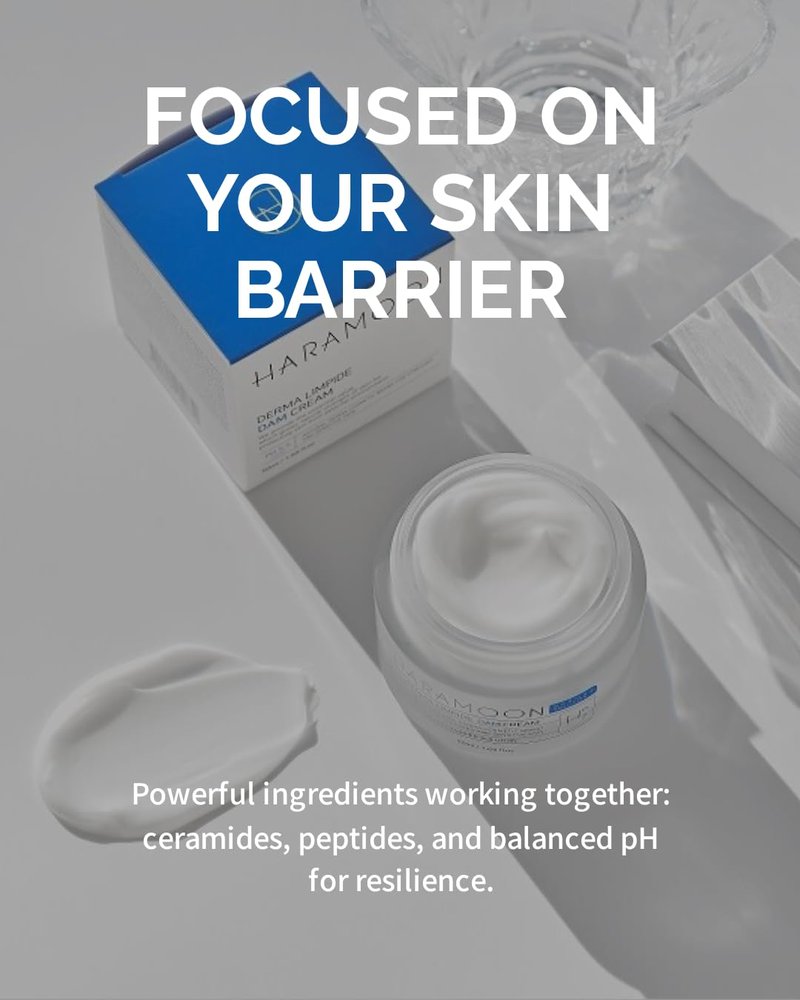 HARAMOON Centella Moisturizing Cream - Vegan K-Beauty for Stressed and Sensitive Skin, 50mL - Deep Moisture Barrier Protection with Ceramide and Beta Glucan