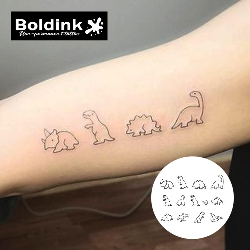 Boldink Semi-permanent Tattoos,Realistic Fake Tattoos,Last 7-15 Days,Waterproof Non-reflective Temporary Tattoo Stickers,Cruelty-free,Uniquely Designed Exquisite Packaging(Dinosaurs)