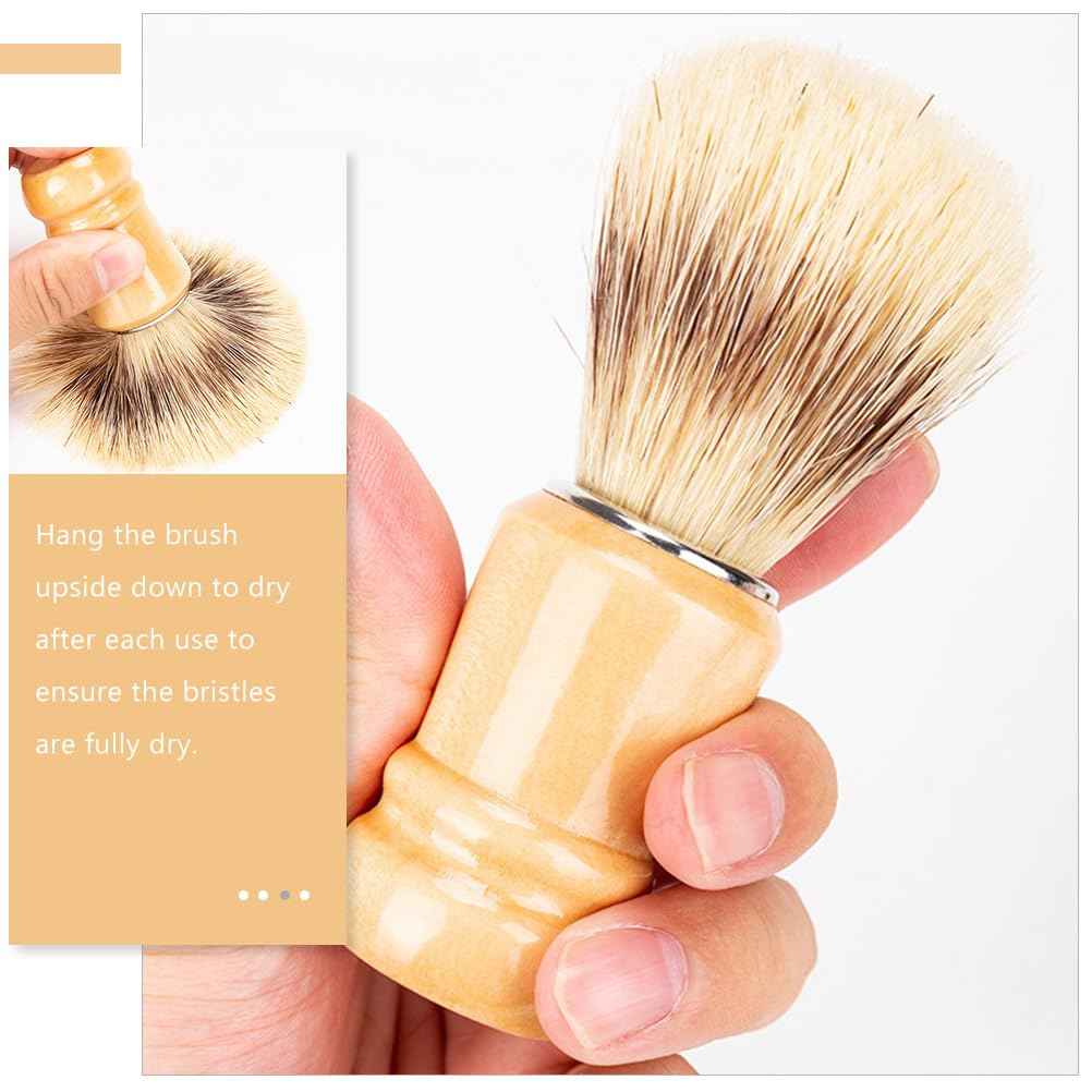 Beaupretty Men S Shaving Brush Set 10Pcs with Wooden Handle for Beard and Mustache Grooming Small Shave Brush for Salon and Home Use