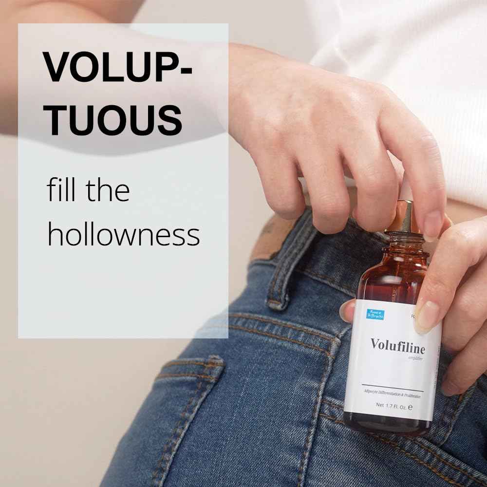 Volufiline Serum, Pure Volufiline Oil for face, breast, butt, under eyes, Skin Elasticity, 100% Genuine, France Sederma, Cosmetic booster korean volifiline glass bottle, 0.33 fl. oz.