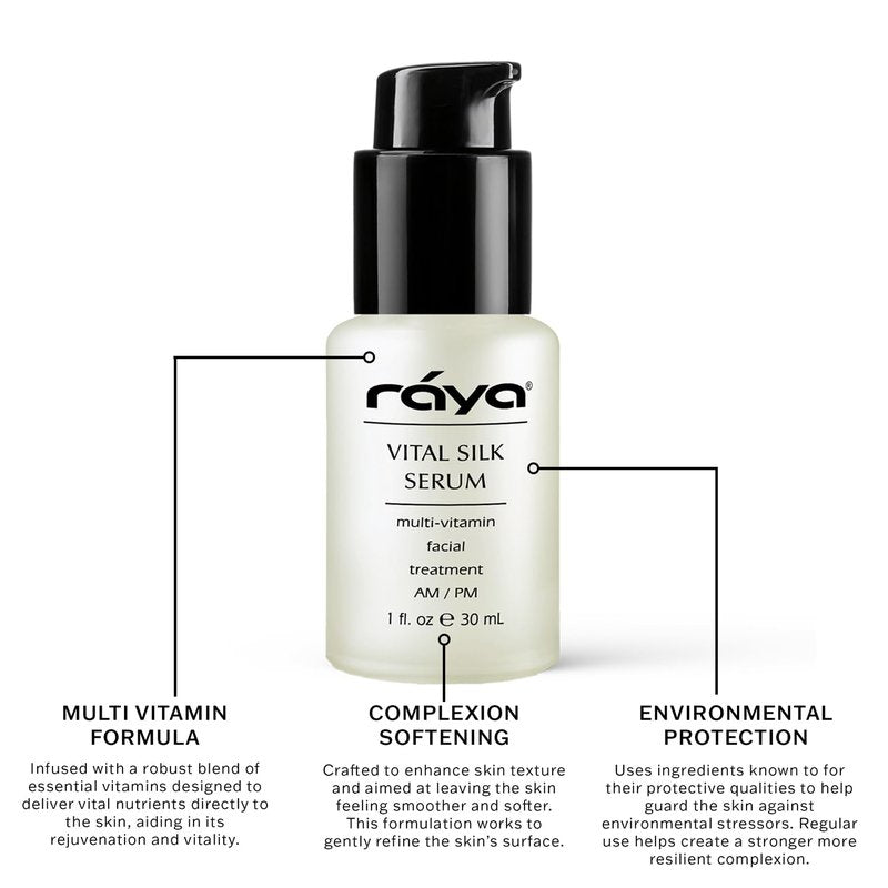 RAYA Vital Silk Serum (509) | Multi-Vitamin Facial Treatment for All Non-Sensitive Skin Beginning to show signs of Age | Softens and Smooths Complexion | Protects From Environmental Damage