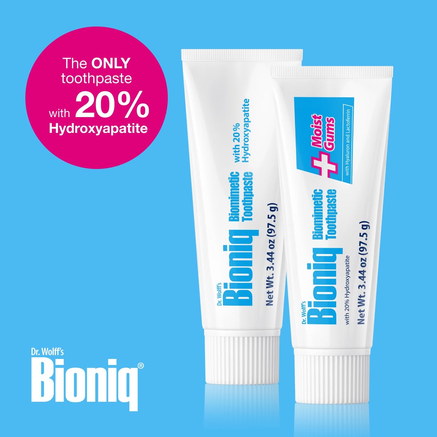 Bioniq Classic - 20% Hydroxyapatite Toothpaste, bioHAP and Fluoride Free for Daily Use, Clinically Tested - Our Expert Enamel Care, Mint Flavor - 3 x 3.44 Oz