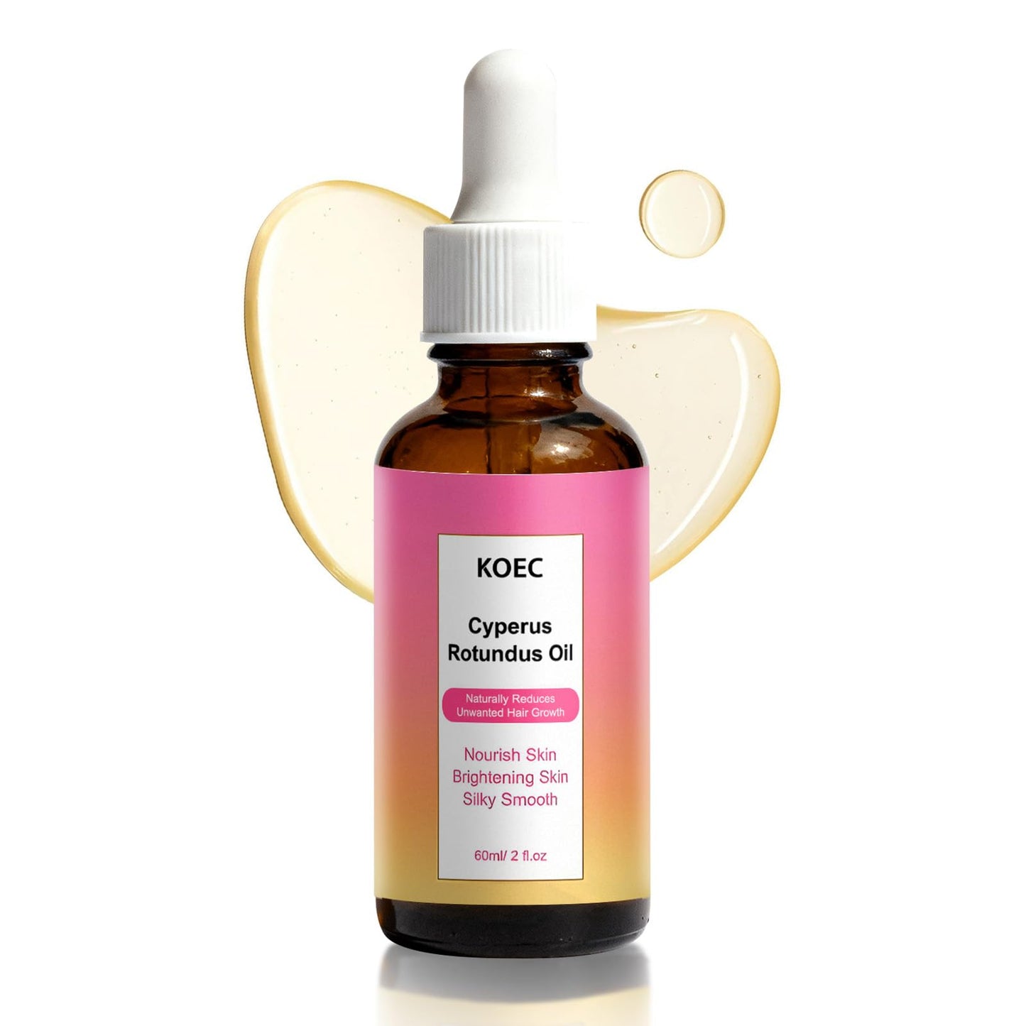 Organic Cyperus Rotundus Oil for Hair Removal - 100% Pure Natural Hair Inhibitor for Face & Body, Slows Regrowth for Smoother Skin (1)