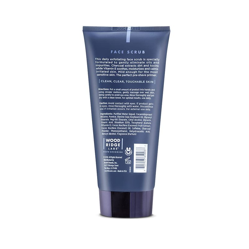 Men's Grooming Caffeine & Charcoal Daily Face Scrub - Exfoliate & Cleanse | Gentle for Sensitive Skin, Paraben-Free (6 oz)