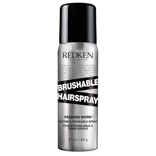 Redken Brushable Hairspray 12 | Flexible Medium Hold with Natural Finish | Protects Against Frizz & Humidity | For All Hair Types | 1.9 Oz
