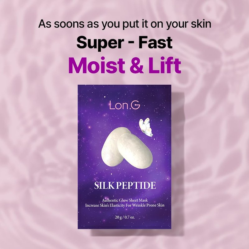 Silk Peptide Glow Sheet Mask - Firming & Lifting for Dry Skin | 10 Sheets, Korean Skincare