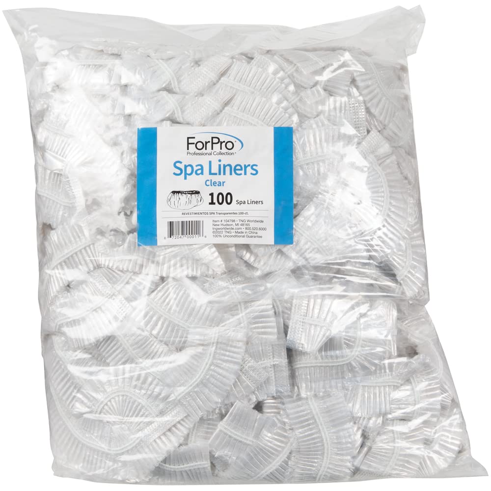 ForPro Professional Collection Spa Liners, Fit All Pedicure Spas, Disposable Pedicure Liners, Clear, 100-Count (Pack of 2)