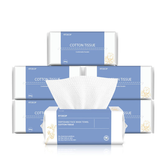 RTOEOP Disposable Face Towel, Disposable Biodegradable Clean Facial Wash Cloth for Sensitive Skin, Multi Purpose for Skin Care, Makeup Remover Skincare,Lint Free Face Towels,Dry Wipes,600 Count