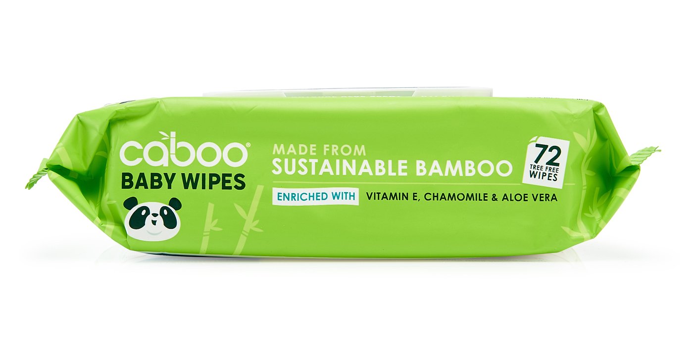 Caboo Tree Free Bamboo Baby Wipes, Eco Friendly Naturally Derived for Sensitive Skin, Resealable Peel Tab Travel, 72 Count