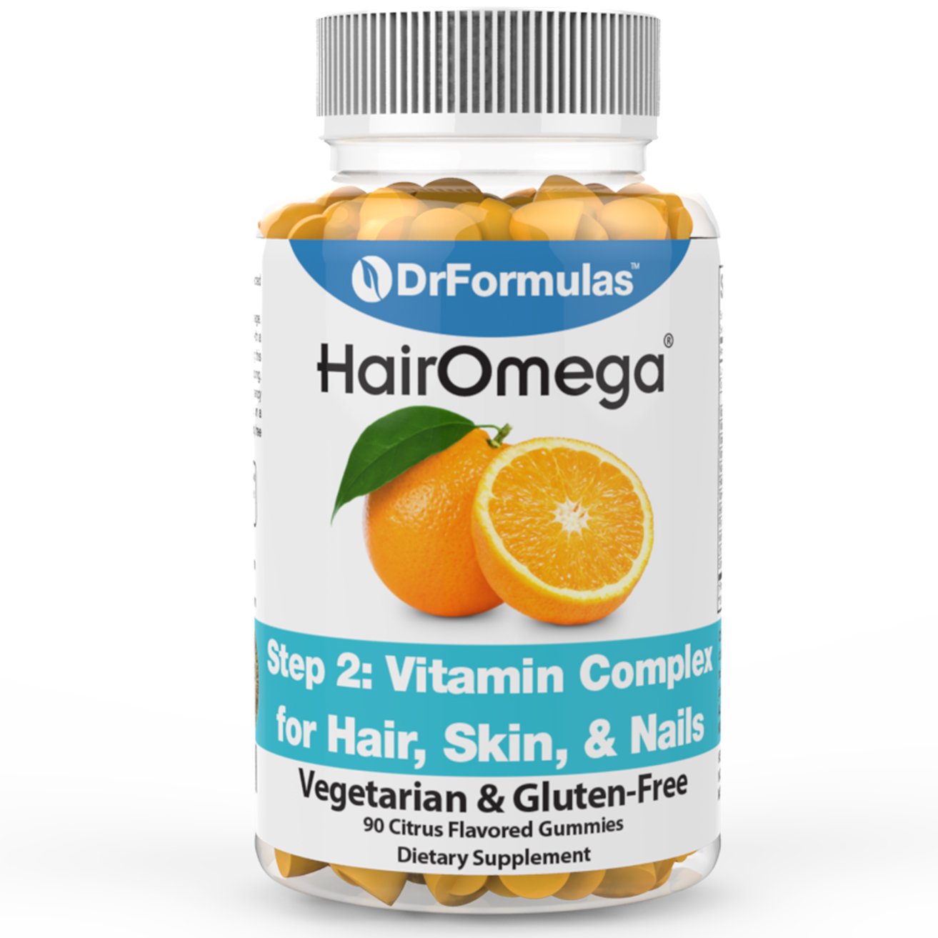 DrFormulas Hair Skin Nails Gummies Vitamins with Biotin by HairOmega | 5000 mcg Biotin Supplement for Hair Growth - Vegetarian Gummy (not Bears) for Men and Women, Made with Sugar not Corn Syrup