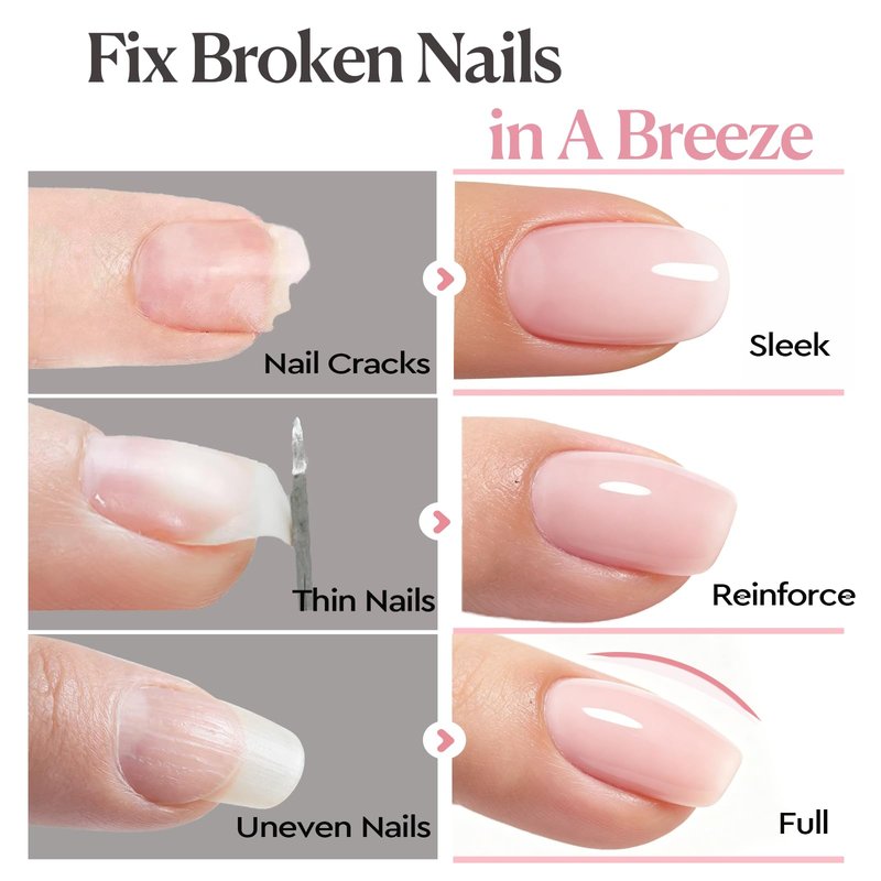 AzureBeauty Builder Gel for Nails, 18ml 7-in-1 Rose Blush Self-Leveling Nail Strengthener for beginners, UV/LED Soak Off Builder Gel for Apex, Extension, Overlay & Rhinestone, Base & Top Coat Needed