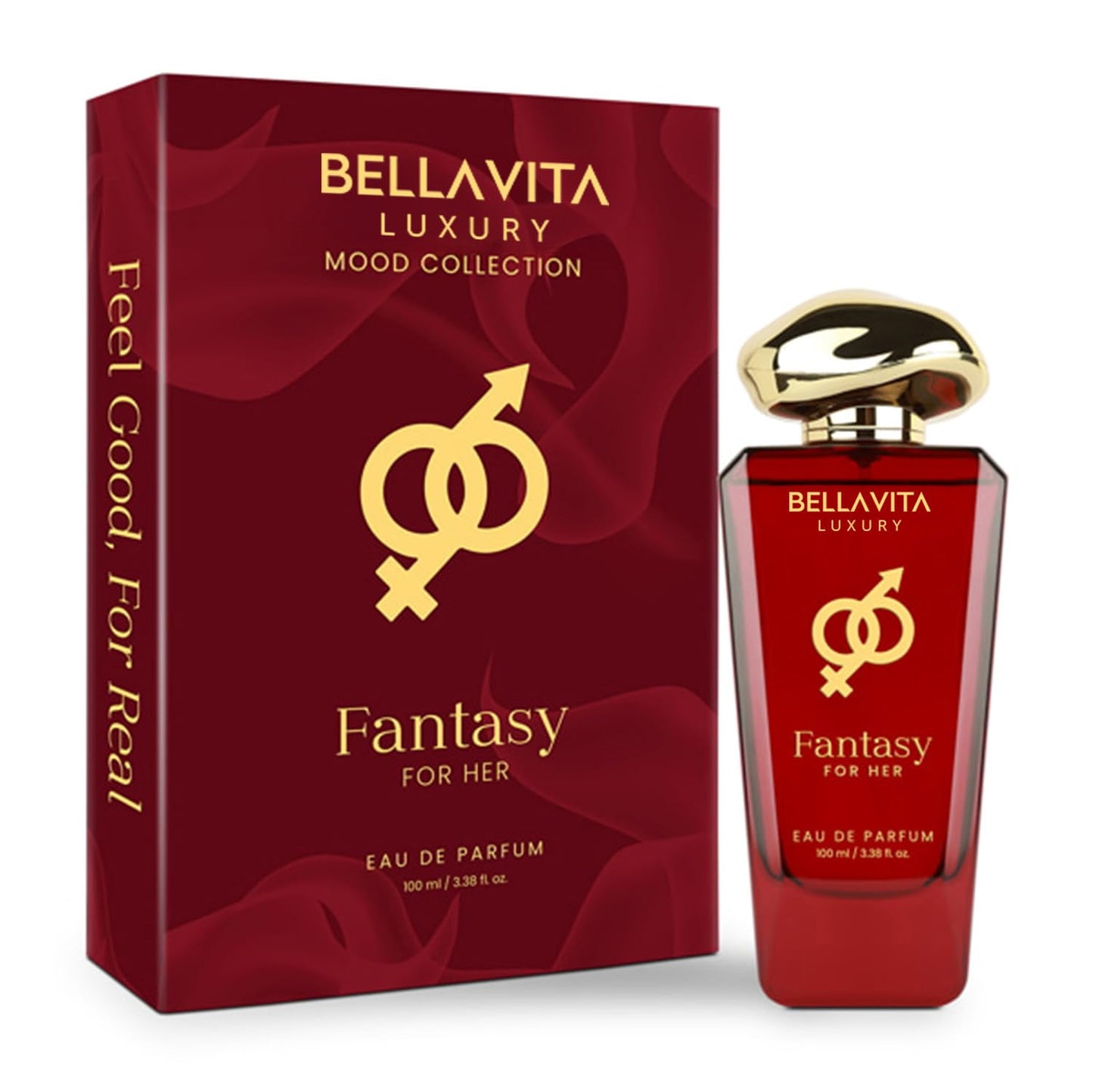 BELLAVITA Luxury Fantasy FOR HER Eau de Parfum | 100 ml (3.4 fl.oz.) | Perfume for Women | Oriental-Floral, Saffron, Jasmine, and Moss Notes | Long Lasting Women's Fragrance