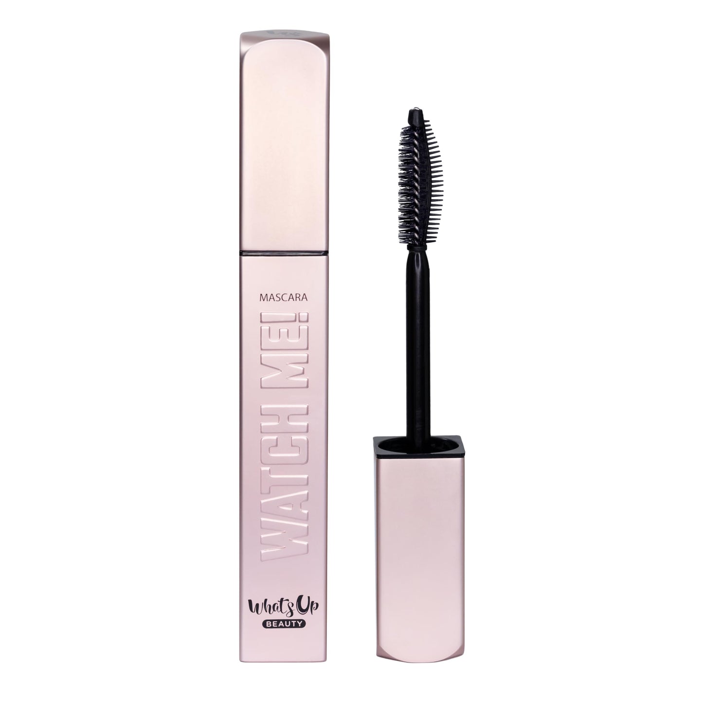 Whats Up Beauty - Watch Me! Black Volumizing and Lengthening Mascara with Peptides + Vitamin B5 | Clean, Cruelty-Free, Sustainable | Made in Italy | Lash Care for Conditioning & Strength