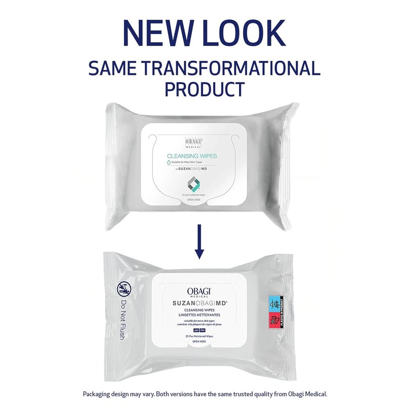 Obagi Medical Cleansing & Makeup Removing Wipes - 25 Count, Travel-Friendly & Gentle