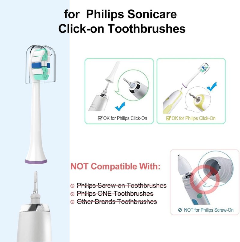 Replacement Toothbrush Heads for Philips Sonicare - Compatible with C1/C2/C3/A3/G2/G3/W3, 8-Pack Set for Deep Cleaning