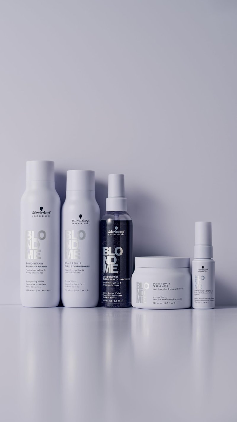 BlondMe Bond Repair Purple Shampoo for Blonde Hair | Neutralizes Yellow & Brassy Tones | Strengthens, Repairs, & Prevents Breakage | For Moisturized, Healthy-Looking Cool-Toned Blondes