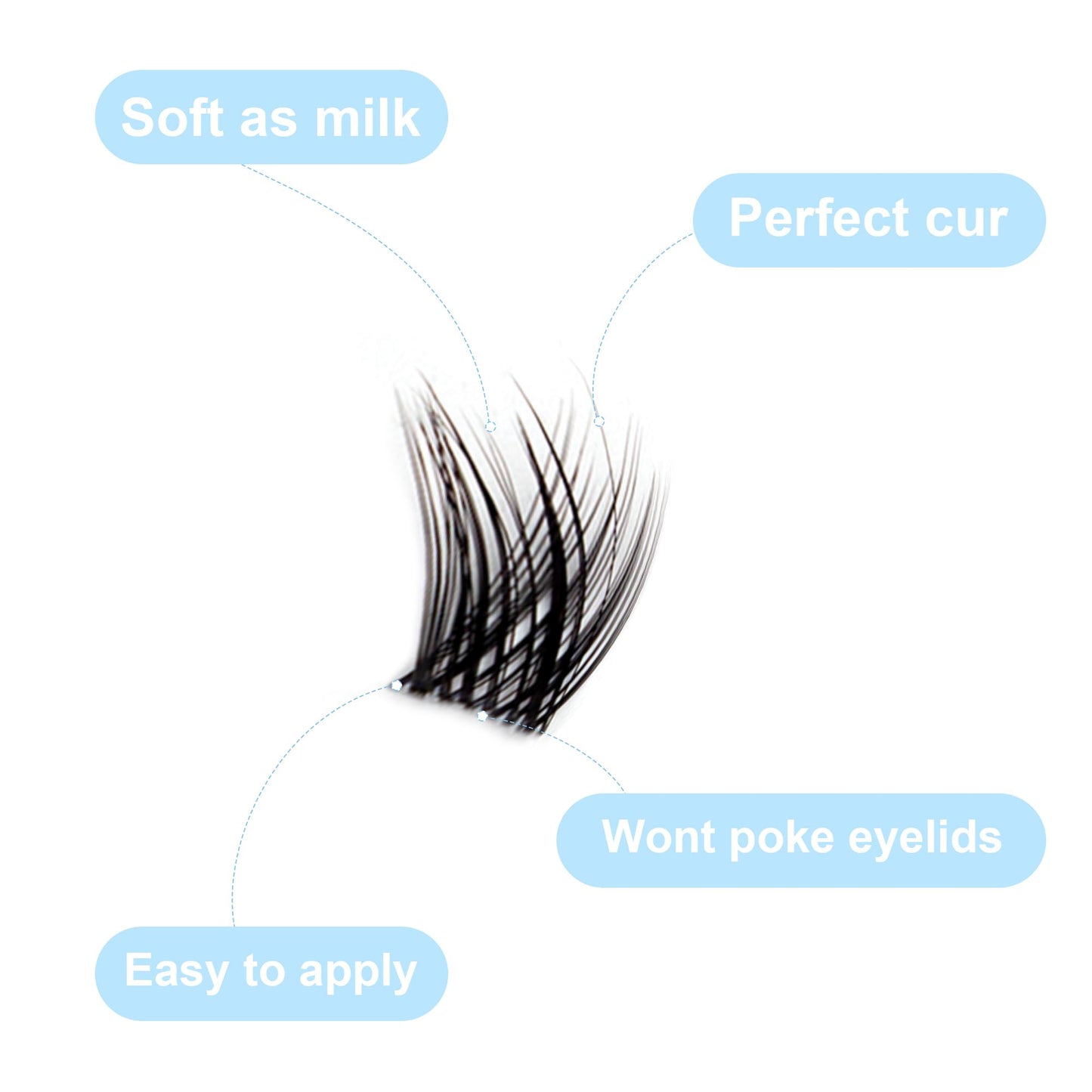DIWINSH Lash Clusters Wispy Eyelash Clusters 144pcs 10-12mm Short Cluster Eyelash Extensions D Curl Natural Volume Lash Extensions Reusable Individual Lashes with Soft Thin Invisible Band (MQ-10-12mm)
