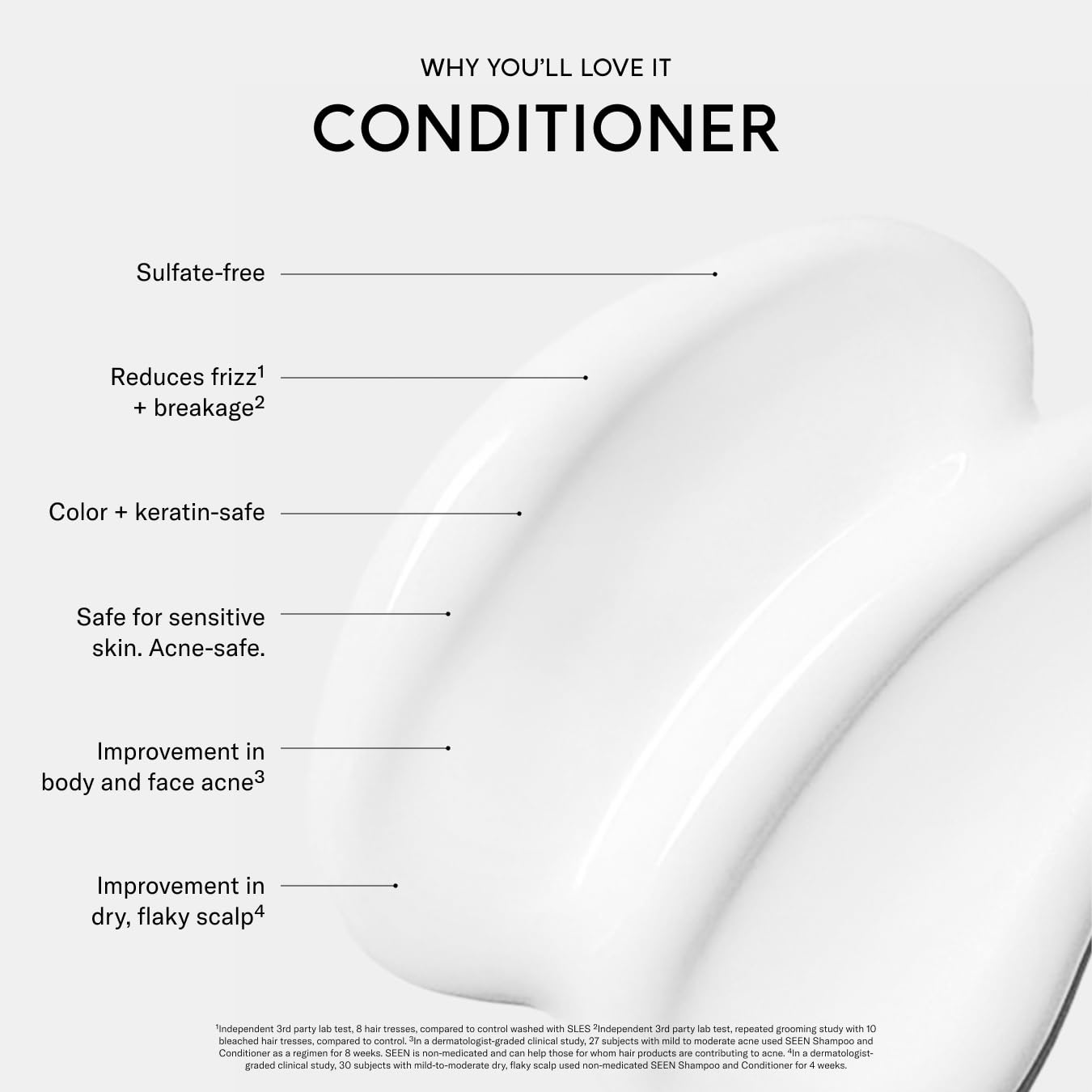 SEEN Conditioner Eco-Refill - Fragrance-Free Non-Comedogenic Hair Care for Sensitive Skin | 16 oz