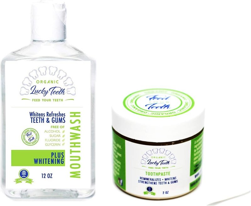 Organic Oral Care Pack - Whitening Mouthwash & Remineralizing Toothpaste | Food Grade Peroxide
