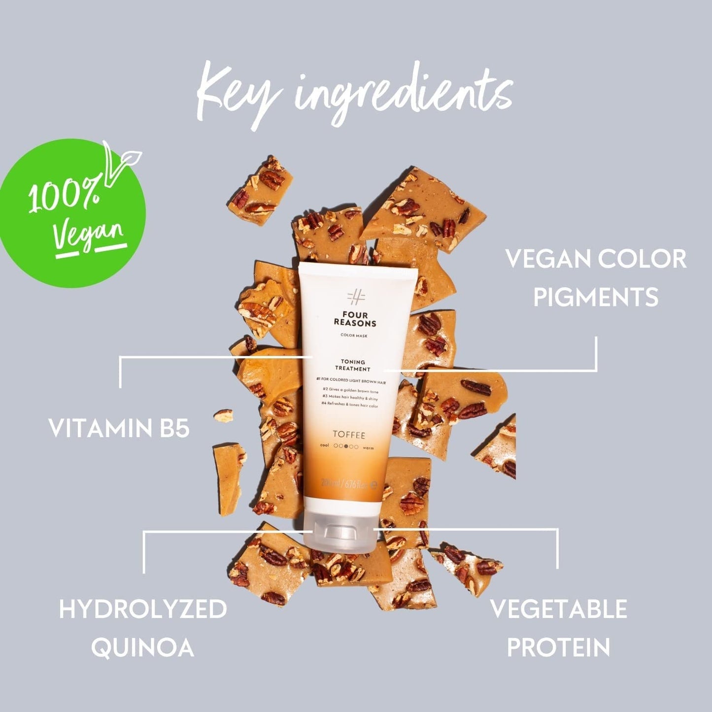 Color Mask - Toffee | Semi-Permanent Hair Toner & Conditioner for Color-Treated Hair - 6.76 fl oz - Vegan & Cruelty-Free