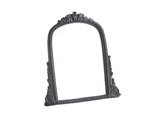 HSDDHOME Vintage Gold Vanity Makeup Desk Mirror - Antique Chic Arch Table Mirror with Carved Resin Frame, Small Standing Arendahl Mirror for Living Room, Bedroom, Tabletop (13.2" x 12.8")