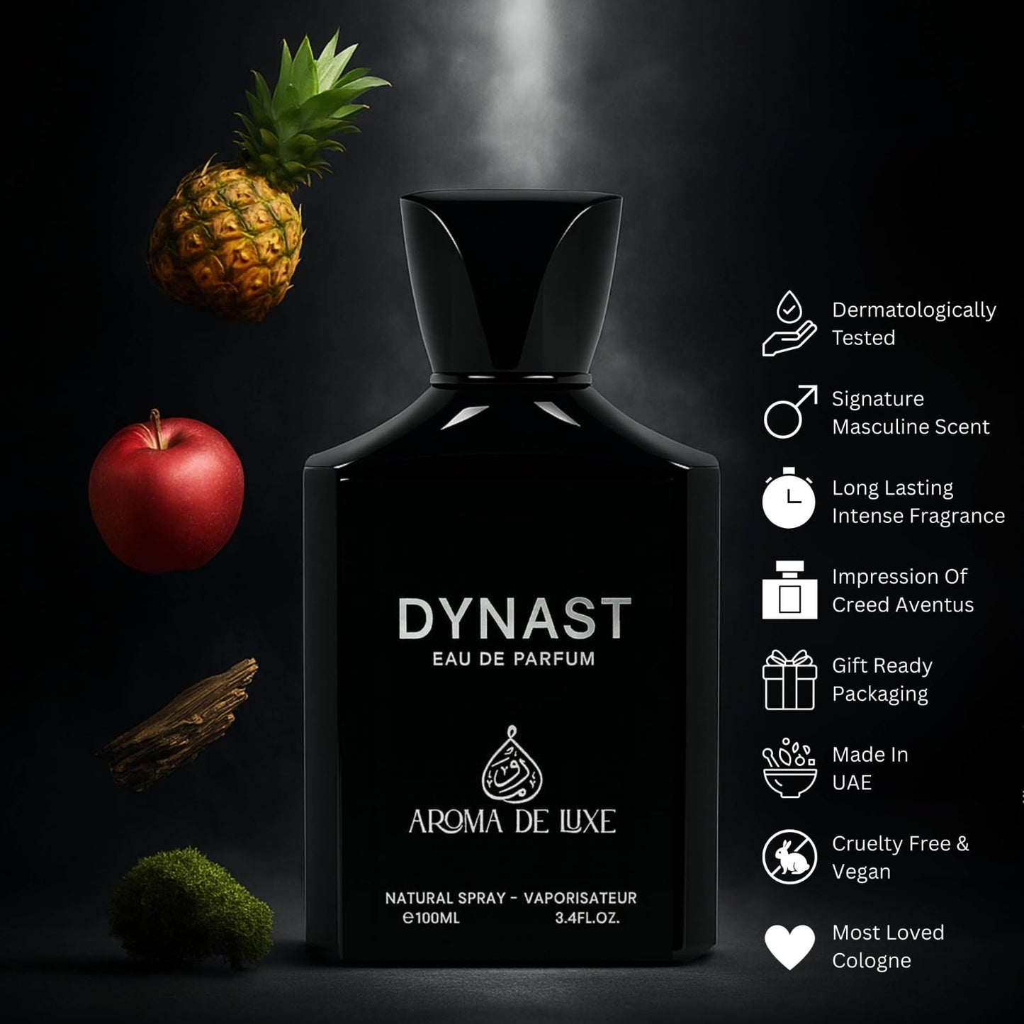 DYNAST PERFUME BY AROMA DE LUXE | Men’s Eau de Parfum 100ml | Inspired By Aventus | Long-Lasting Luxury Cologne | Fruity, Woody & Musky Fragrance for Men