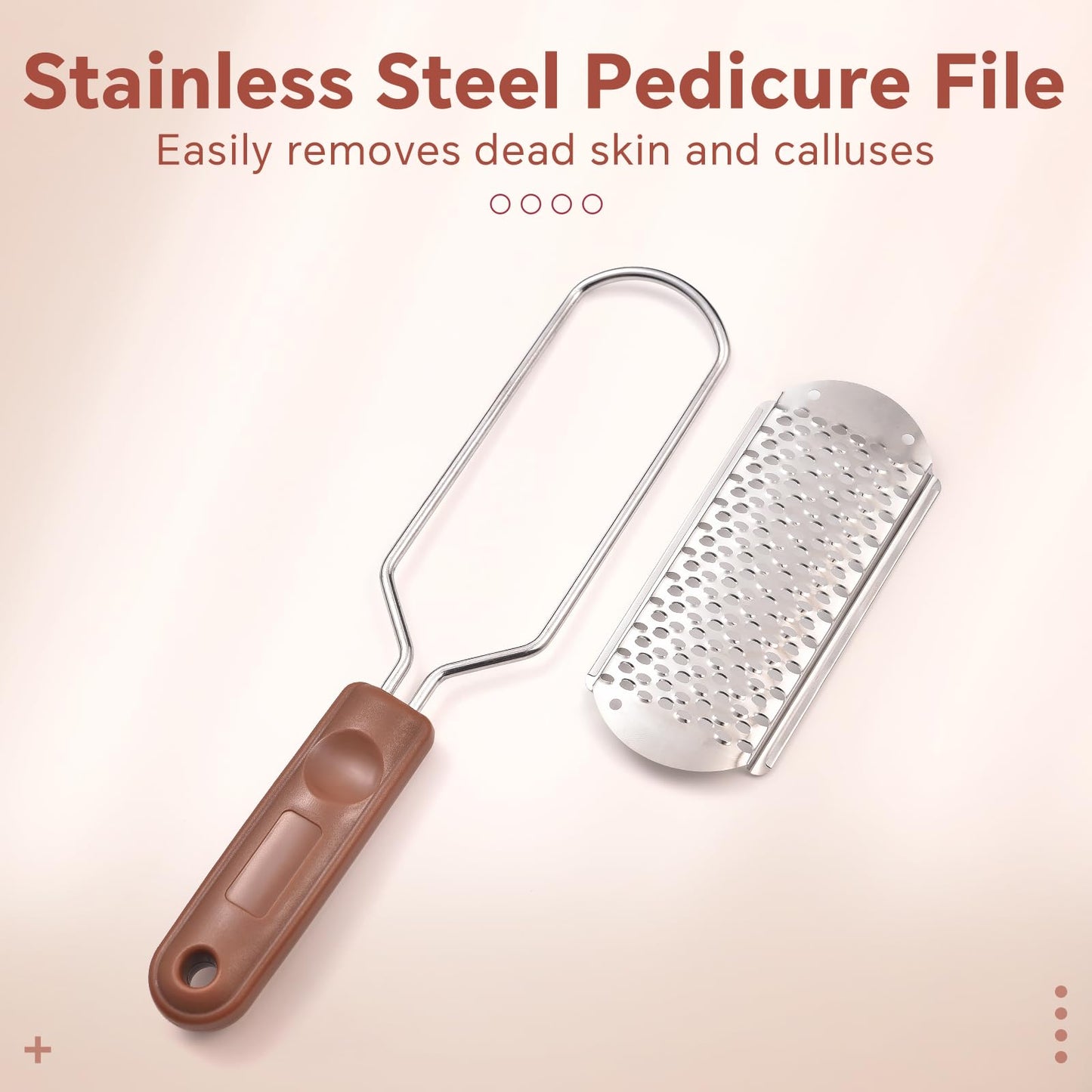 KAZIPOP Colossal Foot File Foot Rasp Pedicure Scrubber Tool Stainless Steel Feet Scraper Detachable Foot Grater for Dead Skin Callus Remover
