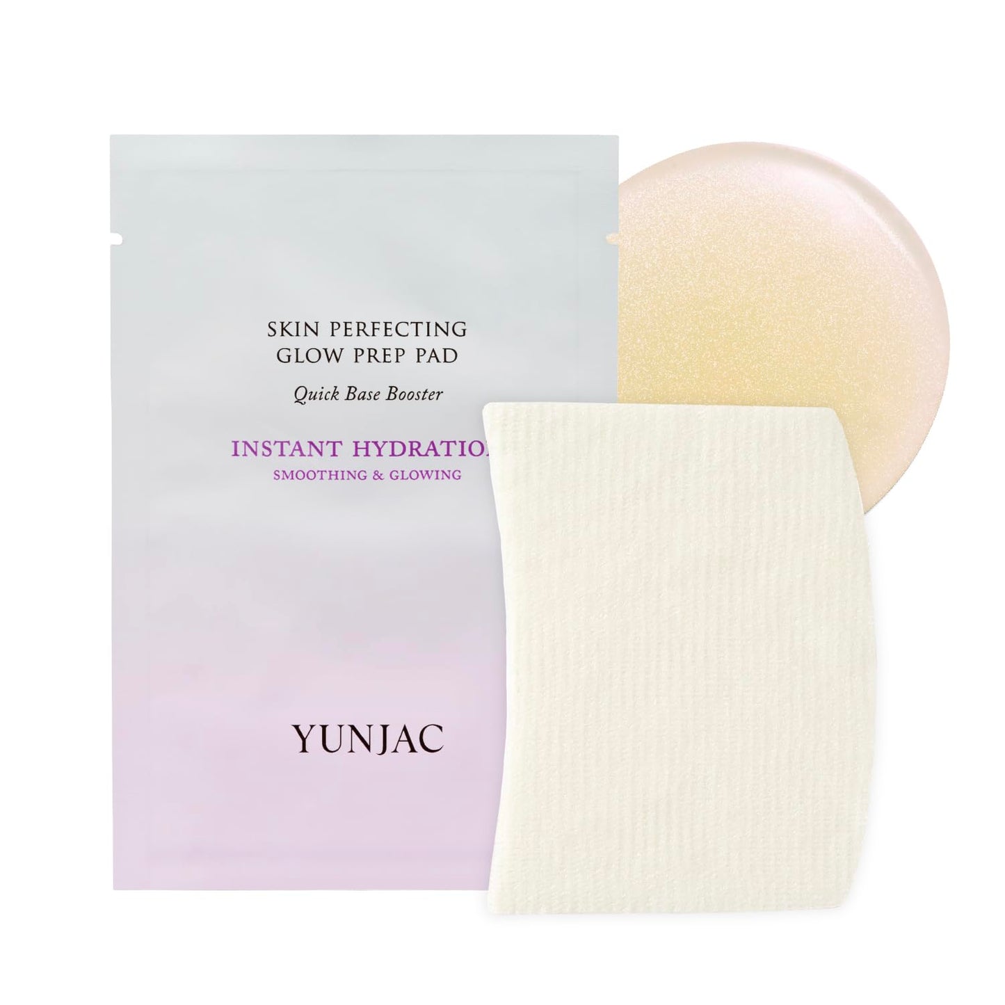 YUNJAC Skin Perfecting Glow Prep Pad (45pads) – Vegan Cotton Toner Pads for Smooth Texture & Makeup-Ready Ready glass skin – 3 Pads x 15ea
