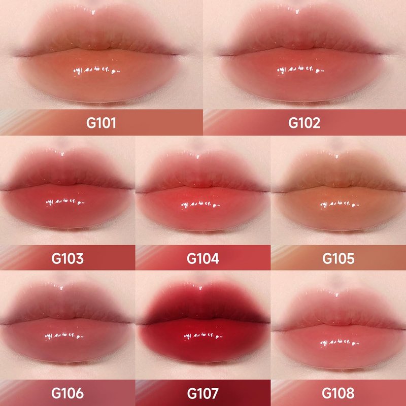 CARSLAN Hydrating Lip Gloss Serum, Moisturizing, Plunping, Shiny Lip Glow, Tinted Lip Care with Vitamin E, Crithmum Maritimum Essential oil, G107
