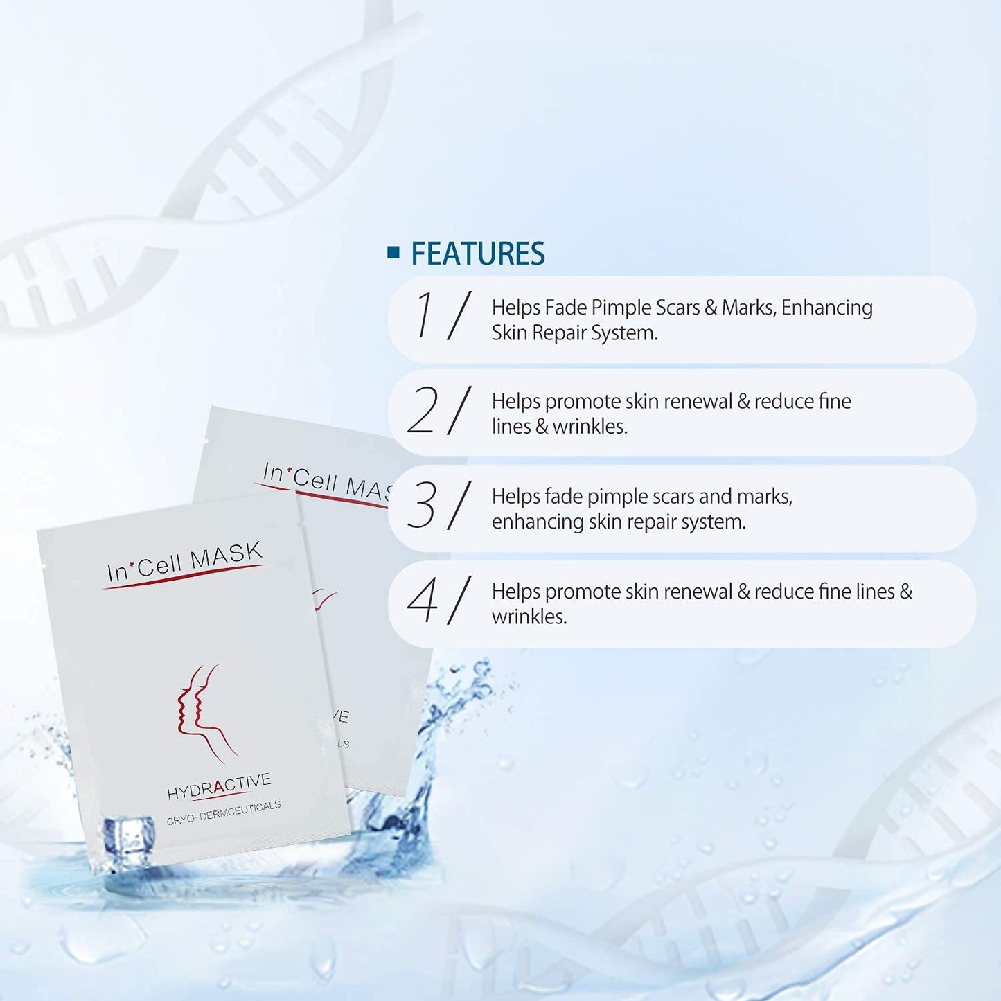 Koi Beauty Post Microneedling Soothing Mask - Cooling & Deep Hydration Sheet Mask for Face Redness Relief after Derma Roller Stamp or Microneedle Pen Treatment, Calming Skin Care - 5 Packs