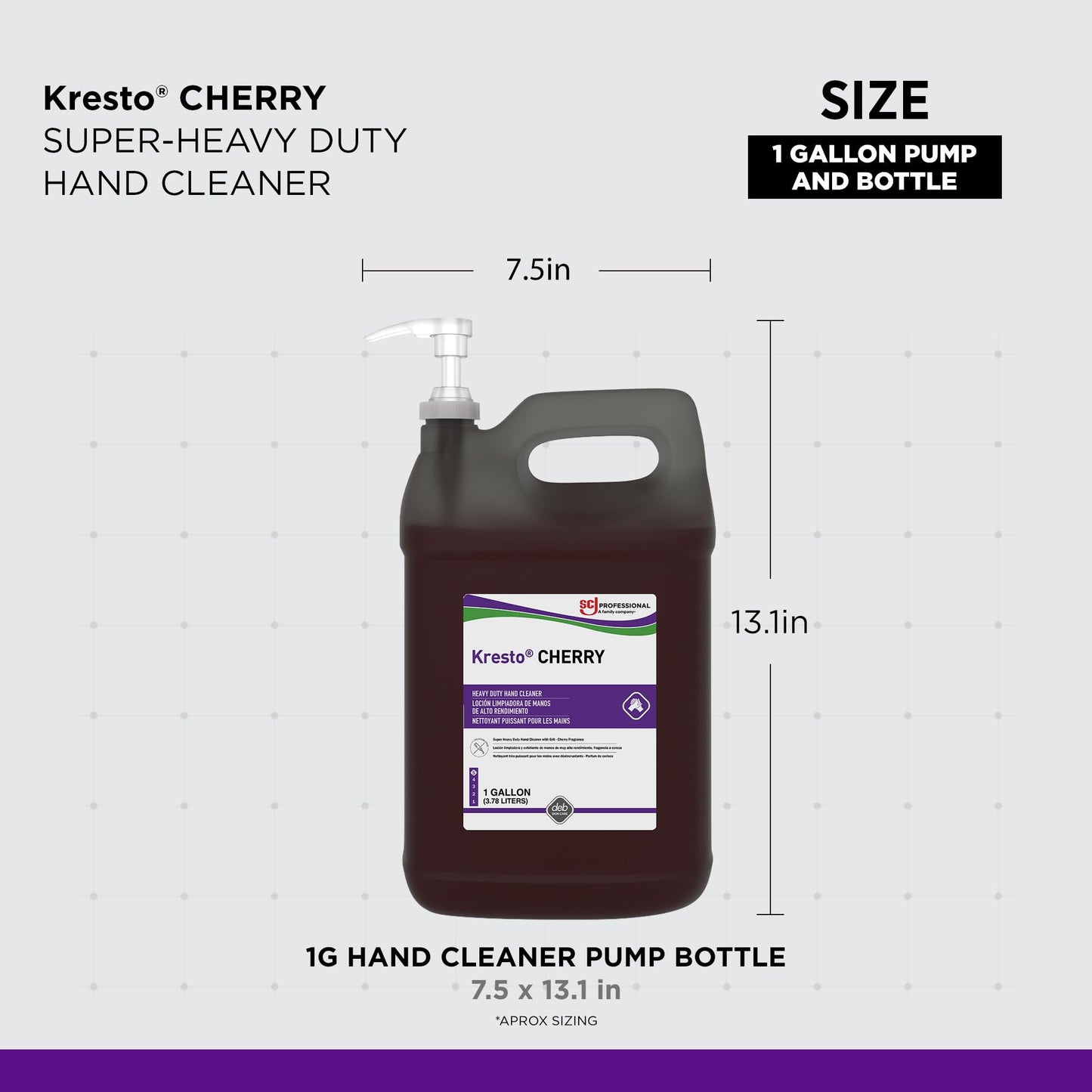 SC Johnson Professional Kresto Cherry, Super Heavy Duty Hand Cleaner, 1 Gallon Pump Bottle, for Professional Use Only