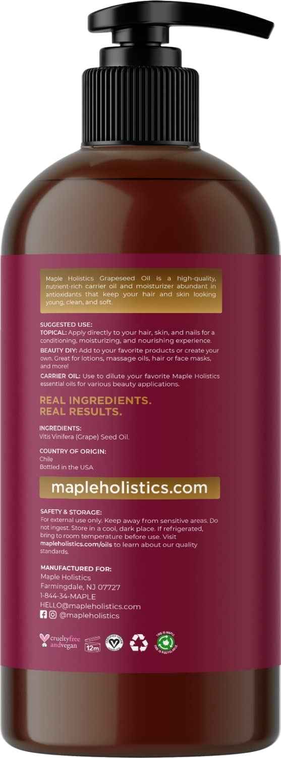 Pure Cold Pressed Grapeseed and Jojoba Oil Bundle - Hydrating Seed Oil for Hair, Skin, and Nails with Carrier Oil for Mixing Essential Oils