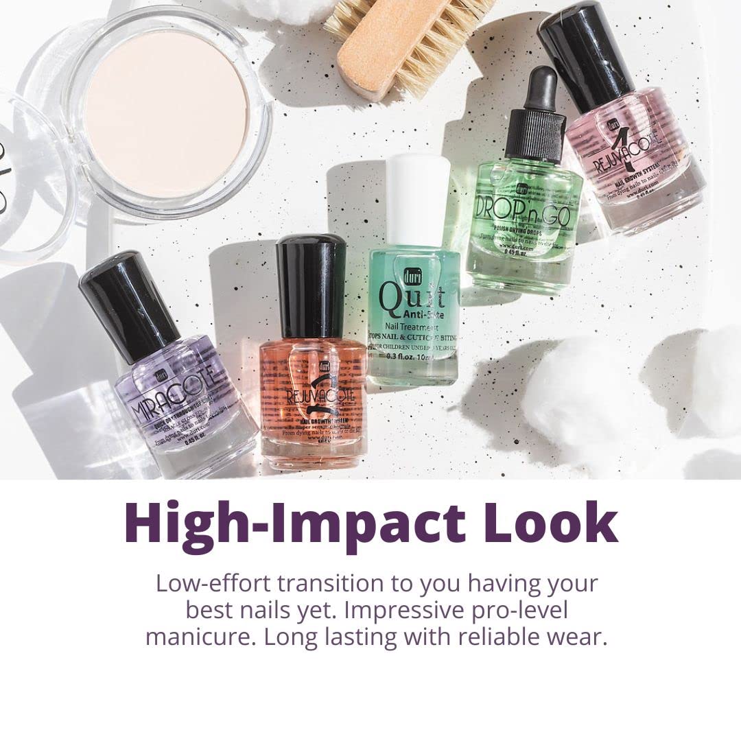 Duri Rejuvacote Nail Growth System - Maximum Strength Base & Top Coat Combo | Quick Dry Miracote