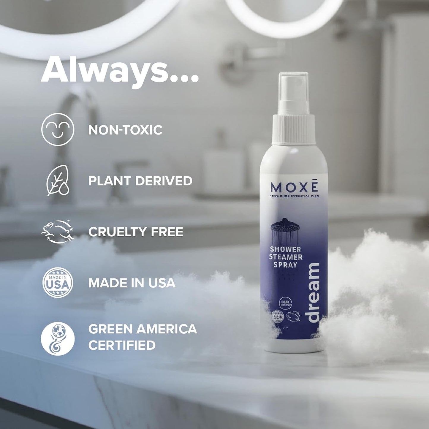 Dream Lavender & Chamomile Shower Steamer Spray - 100% Natural Essential Oils for Bath Relaxation | 4 Ounces (2 Pack)