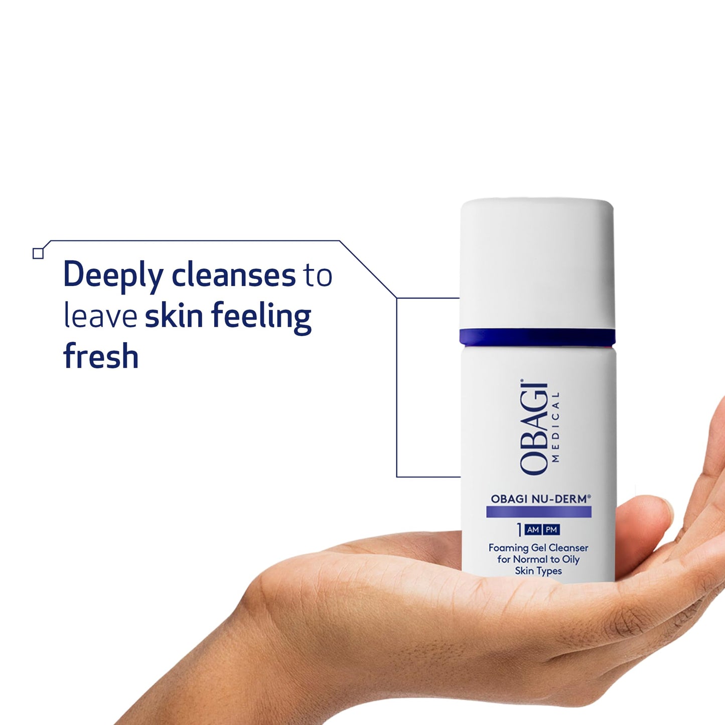 Obagi Nu-Derm Foaming Gel – Gel-Based Cleanser for Normal to Oily & Sensitive Skin – 2 oz, Travel Size