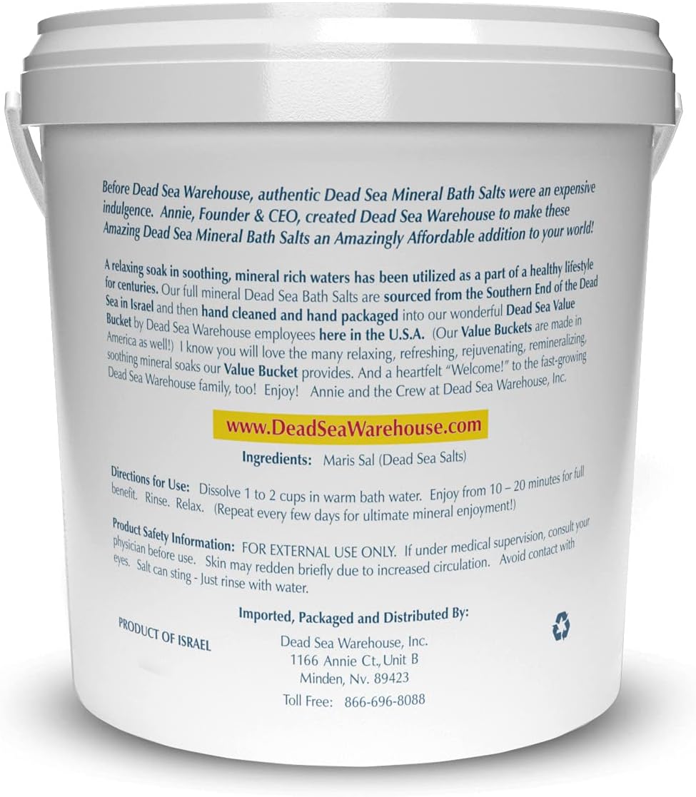 Dead Sea Bath Salts - 100% Mineral Therapeutic Formula for Detox & Moisturizing | Unscented 5 lbs