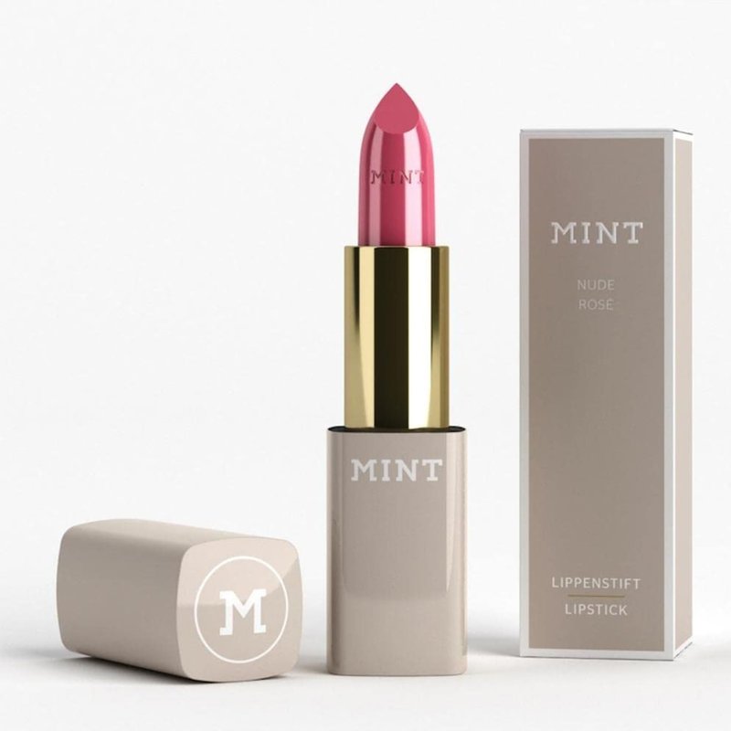MINT Lipstick in NUDE ROSÉ - Optical Teeth Whitening Lipstick with Blue Pigments - Immediate Bright Smile Effect - Fuller Lips Effect with Hyaluronic Acid and Oléoactif Complex - By Dr. Mintcheva