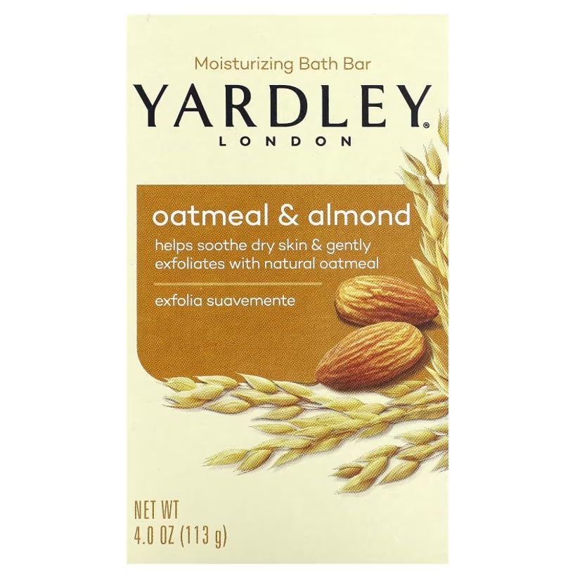 Yardley London Oatmeal & Almond Bath Bar - Naturally Moisturizing | 4 oz (Pack of 10)