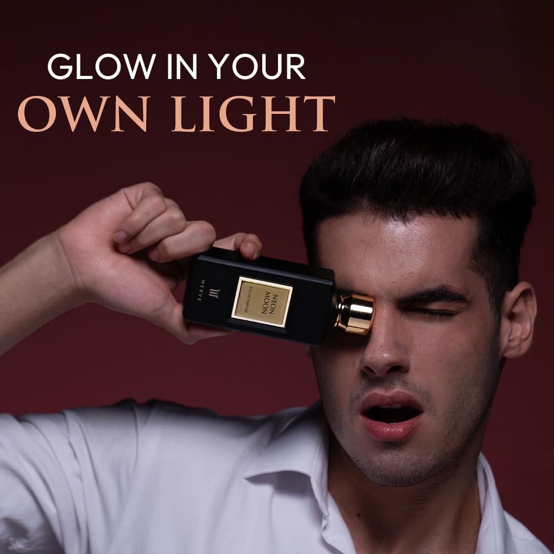 Merve Neon Moon Premium Long Lasting Fragrance Luxury Scent For Unisex | Spicy, Oud, Saffron | Last All Day | 3.4 Ounces