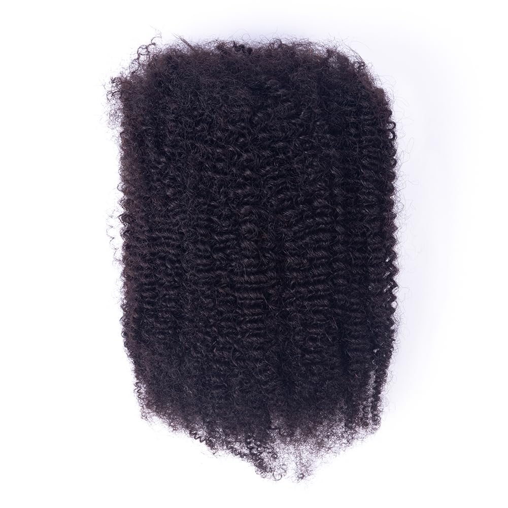Afro Kinky-Curly Human Hair Bulk for Twist, Dreadlocks Making, Repairing and Extending Locs,100% Afro Kinkys Bulk Human Hair Natural Black Color, 16inches, 50g/pack Can be Dyed