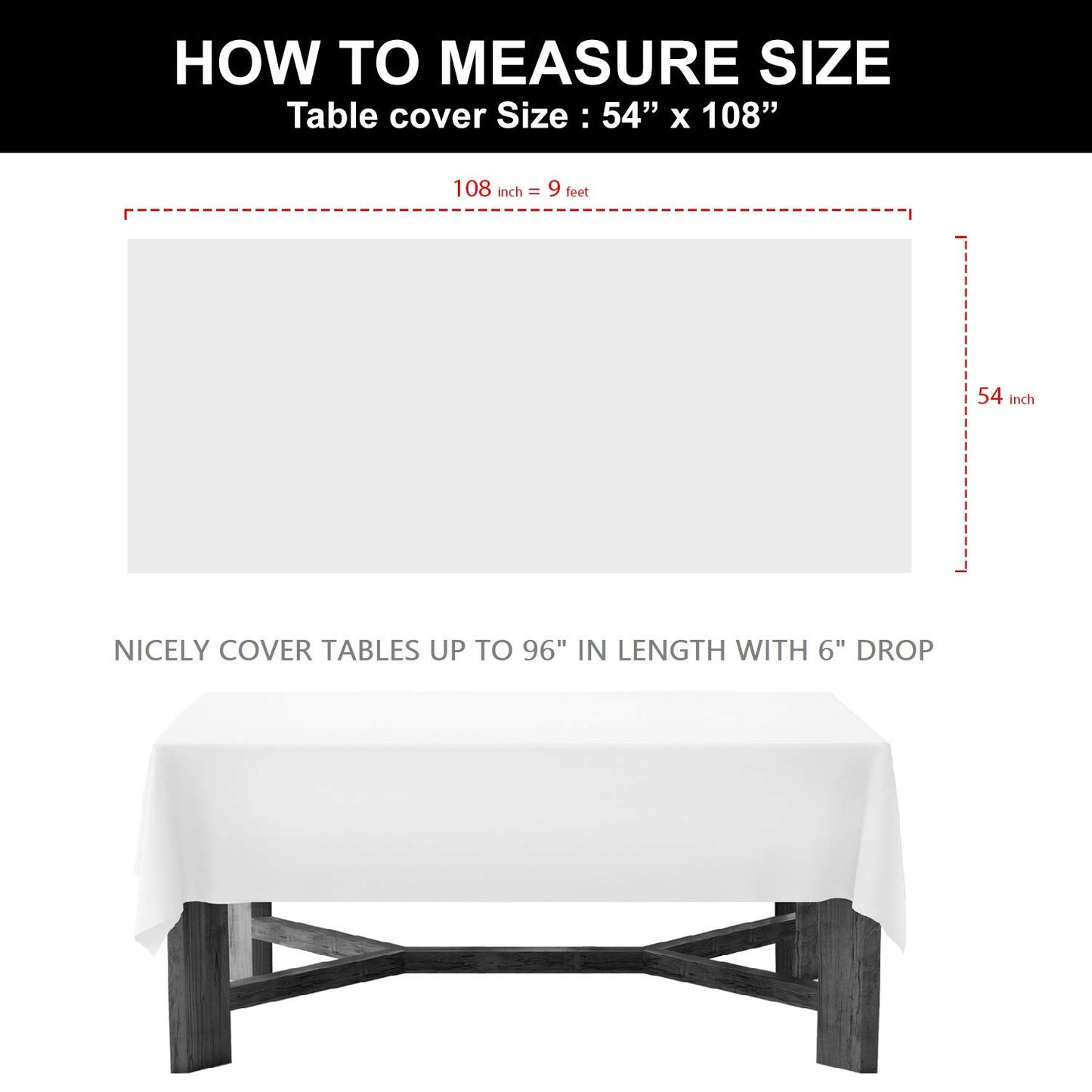 Party Essentials Heavy Duty Plastic Table Cover Available in 44 Colors, 54" x 108", Neon Pink